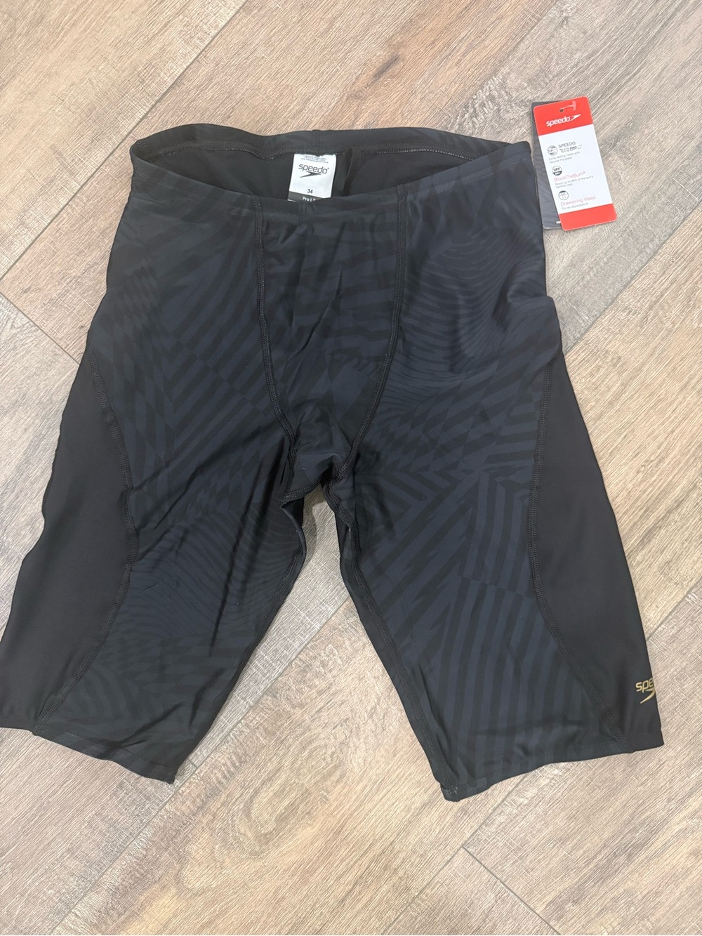 Speedo ECO Pro LT Jammer Swim Shorts, Black, Sz 34, NWT